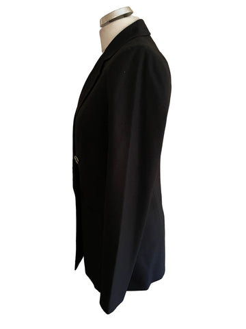 REISS ANNIKA BLACK DOUBLE BREASTED TAPERED LEG TROUSERS SUIT SIZE 8/10