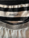 MARCCAIN SILK FRONT ELEPHANT PRINT CAP SLEEVED TOP SIZE N4 UK 14/16
