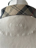 BARBOUR BEIGE TARTAN TRIMMED COLLARED SHORT SLEEVED POLO SHIRT SIZE 16