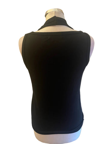 FRANKIE SHOP BLACK JERSEY DOUBLE LAYERED TOP SIZE S