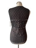 BRAND NEW FRANK USHER GUNMETAL GREY BEAD & SEQUINNED SLEEVELESS TOP SIZE 12