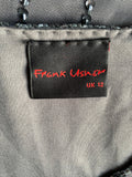 BRAND NEW FRANK USHER GUNMETAL GREY BEAD & SEQUINNED SLEEVELESS TOP SIZE 12