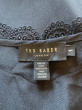 TED BAKER MALLINA BLACK LACE TRIMMED SLEEVELESS TOP SIZE 1 UK 8/10