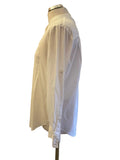 HUGO BOSS WHITE COTTON MIX COLLARLESS SHIRT SIZE 8