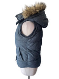JACK WILLS DENIM BLUE QUILTED HOODED GILET/ BODYWARMER SIZE 10