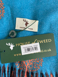 BRAND NEW HOUSE OF TWEED TREE OF LIFE PRINT TURQOUISE & ORANGE SHAWL/WRAP