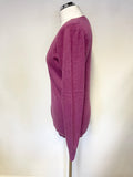 MASSIMO DUTTI 100% CASHMERE MAGENTA PINK LONG SLEEVED JUMPER SIZE XL