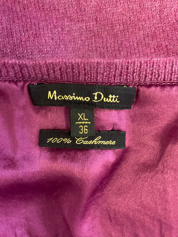 MASSIMO DUTTI 100% CASHMERE MAGENTA PINK LONG SLEEVED JUMPER SIZE XL