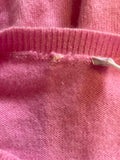 UNBRANDED 100% CASHMERE PINK V NECK WRAP ACROSS LONG SLEEVED JUMPER SIZE S