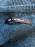 UNBRANDED 100% CASHMERE TEAL LONG SLEEVED JUMPER SIZE M