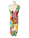 NOBODY’S CHILD MULTI COLOURED FLORAL PRINT SLEEVELESS MIDI DRESS SIZE 14