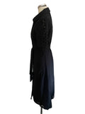 MARKS & SPENCER BLACK BRODIERE ANGLAISE BELTED SHIRT DRESS SIZE 8