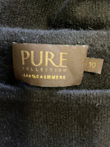 PURE COLLECTION 100% CASHMERE BLACK 3/4 SLEEVE JUMPER SIZE 10