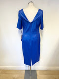 BRAND NEW ISPIRATO INDIGO BLUE SHORT SLEEVED SPECIAL OCCASION DRESS SIZE 14