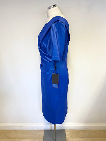 BRAND NEW ISPIRATO INDIGO BLUE SHORT SLEEVED SPECIAL OCCASION DRESS SIZE 14