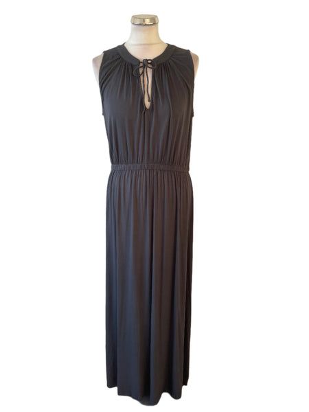 WHITE COMPANY GREY JERSEY KEYHOLE NECK SLEEVELESS MAXI DRESS SIZE M
