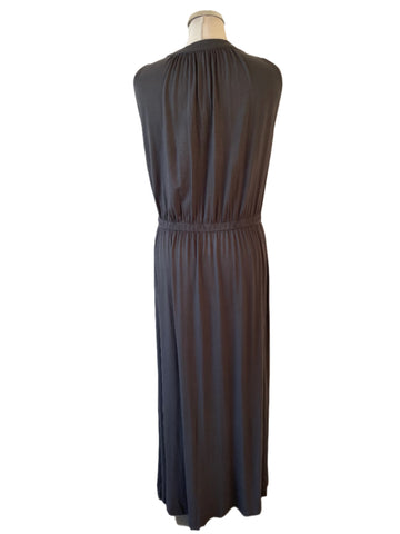 WHITE COMPANY GREY JERSEY KEYHOLE NECK SLEEVELESS MAXI DRESS SIZE M