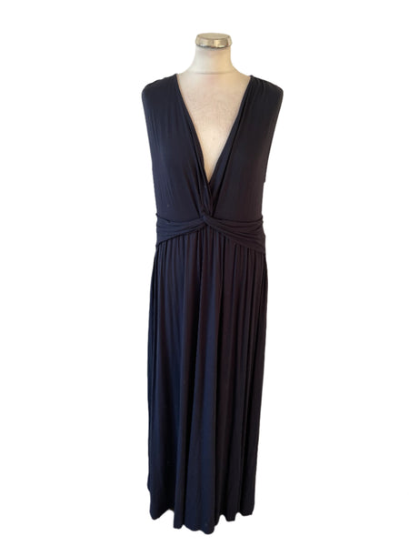MINT VELVET NAVY BLUE SLEEVELESS MAXI DRESS SIZE L