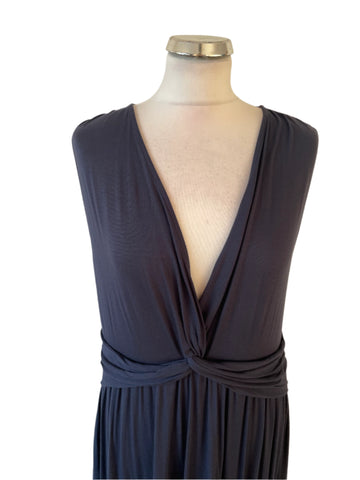MINT VELVET NAVY BLUE SLEEVELESS MAXI DRESS SIZE L