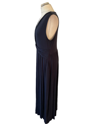 MINT VELVET NAVY BLUE SLEEVELESS MAXI DRESS SIZE L