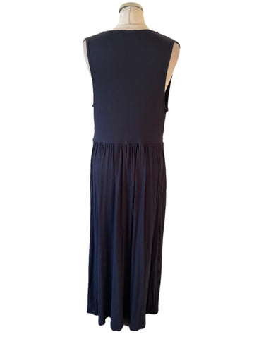 MINT VELVET NAVY BLUE SLEEVELESS MAXI DRESS SIZE L