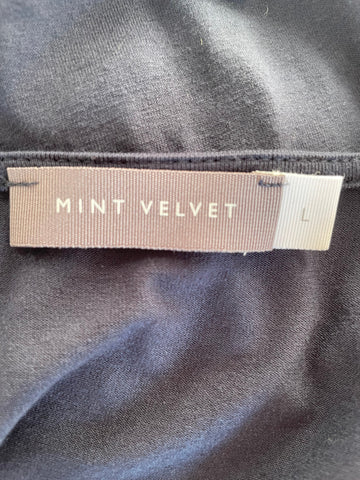 MINT VELVET NAVY BLUE SLEEVELESS MAXI DRESS SIZE L