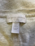 THE WHITE COMPANY GREY & SILVER METALLIC STRIPE LONG SLEEVED JUMPER SIZE 8