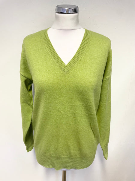 MARKS & SPENCER AUTOGRAPH 100% CASHMERE LIGHT GREEN LONG SLEEVED JUMPER SIZE S