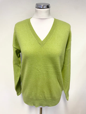 MARKS & SPENCER AUTOGRAPH 100% CASHMERE LIGHT GREEN LONG SLEEVED JUMPER SIZE S