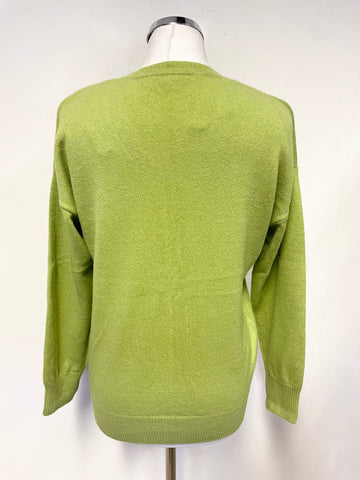 MARKS & SPENCER AUTOGRAPH 100% CASHMERE LIGHT GREEN LONG SLEEVED JUMPER SIZE S