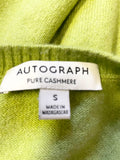 MARKS & SPENCER AUTOGRAPH 100% CASHMERE LIGHT GREEN LONG SLEEVED JUMPER SIZE S