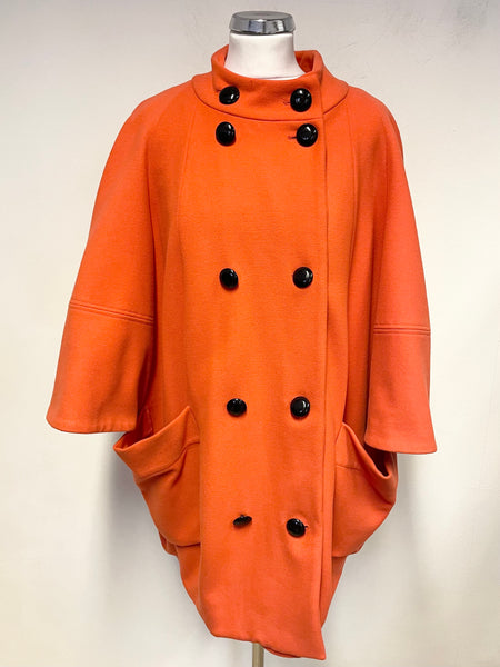 MARKS & SPENCER LIMITED COLLECTION ORANGE DOUBLE BREASTED WIDE SLEEVED SHORT COAT SIZE 14