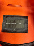 MARKS & SPENCER LIMITED COLLECTION ORANGE DOUBLE BREASTED WIDE SLEEVED SHORT COAT SIZE 14