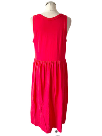 OVS RED SCOOP NECK SLEEVELESS MIDI DRESS SIZE L