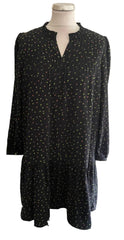 WHISTLES BLACK FLORAL PRINT PUFF SLEEVED SMOCK DRESS SIZE 10