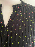 WHISTLES BLACK FLORAL PRINT PUFF SLEEVED SMOCK DRESS SIZE 10