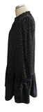WHISTLES BLACK FLORAL PRINT PUFF SLEEVED SMOCK DRESS SIZE 10