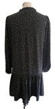 WHISTLES BLACK FLORAL PRINT PUFF SLEEVED SMOCK DRESS SIZE 10