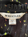 WHISTLES BLACK FLORAL PRINT PUFF SLEEVED SMOCK DRESS SIZE 10
