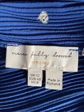 BRAND NEW NEVER FULLY DRESSED ROYAL BLUE & SILVER SHORT SLEEVE KNIFE PLEATED MAXI DRESS  SIZE 12