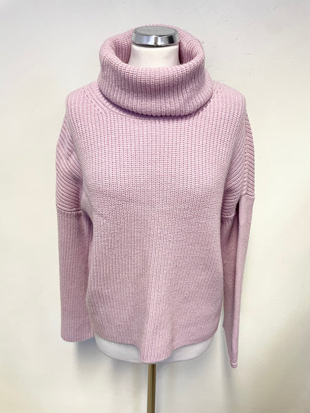 SPORTALM PINK MERINO WOOL BLEND CHUNKY KNIT LONG SLEEVED JUMPER SIZE 10