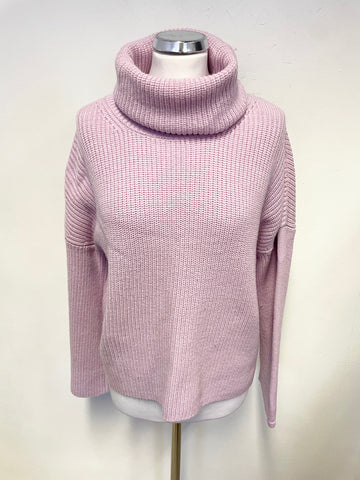 SPORTALM PINK MERINO WOOL BLEND CHUNKY KNIT LONG SLEEVED JUMPER SIZE 10