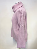 SPORTALM PINK MERINO WOOL BLEND CHUNKY KNIT LONG SLEEVED JUMPER SIZE 10