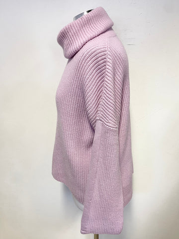 SPORTALM PINK MERINO WOOL BLEND CHUNKY KNIT LONG SLEEVED JUMPER SIZE 10
