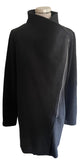 PHASE EIGHT WOOL MIX BLACK UNLINED ZIP FRONT JACKET SIZE M/L