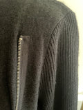PHASE EIGHT WOOL MIX BLACK UNLINED ZIP FRONT JACKET SIZE M/L
