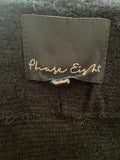 PHASE EIGHT WOOL MIX BLACK UNLINED ZIP FRONT JACKET SIZE M/L