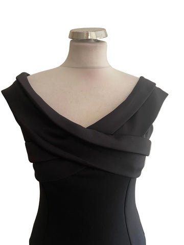 BRAND NEW WITH TAGS LIPSY BLACK SCUBA LONG EVENING DRESS SIZE 12