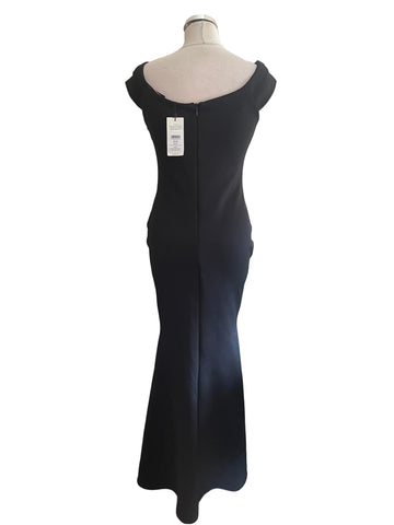 BRAND NEW WITH TAGS LIPSY BLACK SCUBA LONG EVENING DRESS SIZE 12