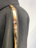 SPORTALM BELLARIA BLACK WITH ROSE GOLD TRIM LONG SLEEVED COAT SIZE 10